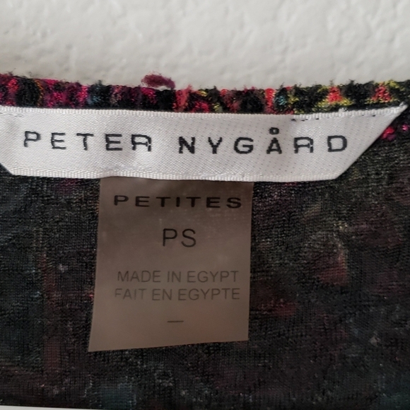 Peter Nygard Boho Paisley Print 3/4 Sleeve Top Size Petite Small - Picture 3 of 8